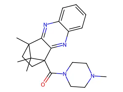 (4-methylpiperazin-1-yl)(4,11,11-trimethyl-3,4-dihydro-1,4-methanophenazin-1(2H)-yl)methanone structure