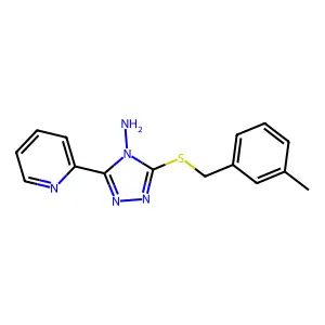 3-[(3-Methylphenyl)methylthio]-5-(2-pyridyl)-1,2,4-triazole-4-ylamine structure
