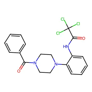 N-[2-(4-benzoylpiperazin-1-yl)phenyl]-2,2,2-trichloroacetamide structure