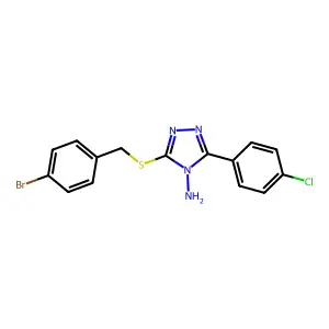 3-[(4-Bromophenyl)methylthio]-5-(4-chlorophenyl)-1,2,4-triazole-4-ylamine structure