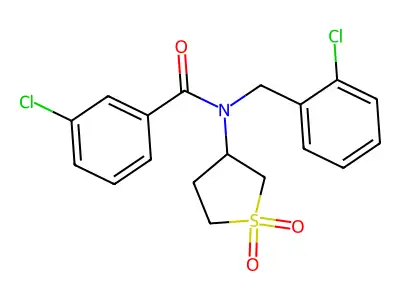 3-chloro-N-(2-chlorobenzyl)-N-(1,1-dioxidotetrahydrothiophen-3-yl)benzamide structure