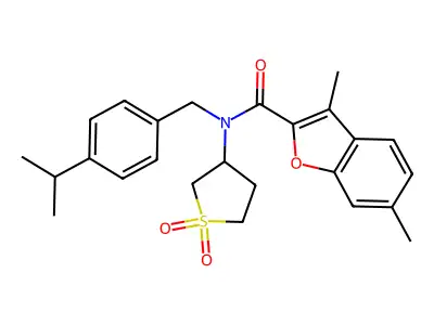 2-Benzofurancarboxamide,3,6-dimethyl-N-[[4-(1-methylethyl)phenyl]methyl]-N-(tetrahydro-1,1-dioxido-3-thienyl)-(9CI) structure