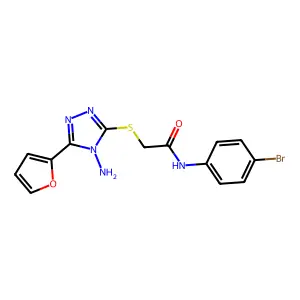 2-{[4-amino-5-(furan-2-yl)-4H-1,2,4-triazol-3-yl]sulfanyl}-N-(4-bromophenyl)acetamide structure