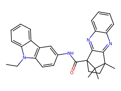 N-(9-ethyl-9H-carbazol-3-yl)-4,11,11-trimethyl-3,4-dihydro-1,4-methanophenazine-1(2H)-carboxamide structure