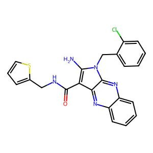 2-amino-1-(2-chlorobenzyl)-N-(2-thienylmethyl)-1H-pyrrolo[2,3-b]quinoxaline-3-carboxamide structure