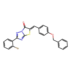 (5Z)-5-[4-(benzyloxy)benzylidene]-2-(2-bromophenyl)[1,3]thiazolo[3,2-b][1,2,4]triazol-6(5H)-one structure