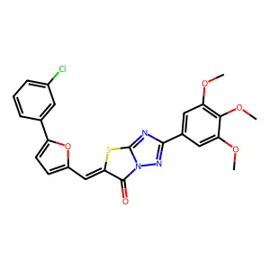 (5Z)-5-{[5-(3-chlorophenyl)-2-furyl]methylene}-2-(3,4,5-trimethoxyphenyl)[1,3]thiazolo[3,2-b][1,2,4]triazol-6(5H)-one structure