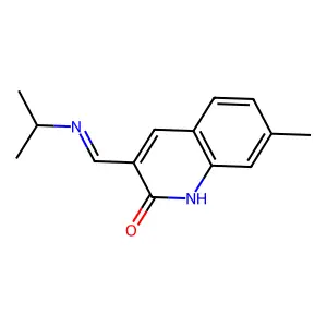 7-methyl-3-[(E)-(propan-2-ylimino)methyl]quinolin-2(1H)-one structure