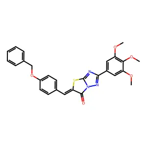(5Z)-5-[4-(benzyloxy)benzylidene]-2-(3,4,5-trimethoxyphenyl)[1,3]thiazolo[3,2-b][1,2,4]triazol-6(5H)-one structure