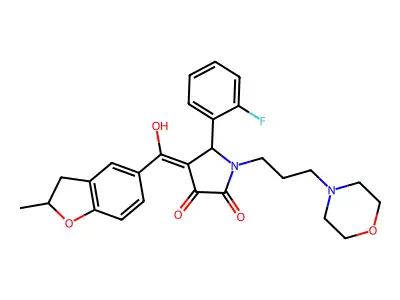 5-(2-fluorophenyl)-3-hydroxy-4-(2-methyl-2,3-dihydro-1-benzofuran-5-carbonyl)-1-[3-(morpholin-4-yl)propyl]-2,5-dihydro-1H-pyrrol-2-one structure