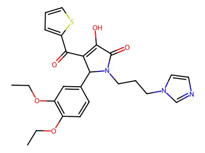 5-(3,4-Diethoxyphenyl)-3-hydroxy-1-(3-imidazolylpropyl)-4-(2-thienylcarbonyl)-3-pyrrolin-2-one structure