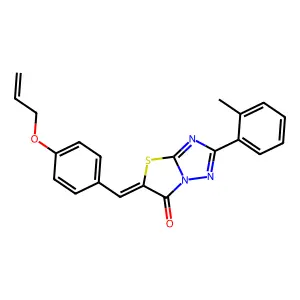 (5Z)-5-[4-(allyloxy)benzylidene]-2-(2-methylphenyl)[1,3]thiazolo[3,2-b][1,2,4]triazol-6(5H)-one structure