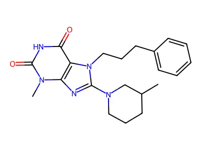3-Methyl-8-(3-methylpiperidin-1-yl)-7-(3-phenylpropyl)purine-2,6-dione structure