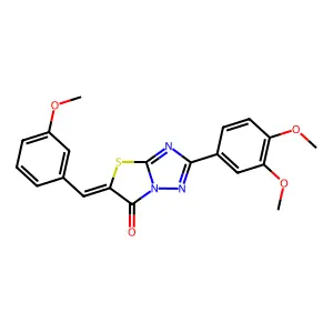 (5Z)-2-(3,4-dimethoxyphenyl)-5-(3-methoxybenzylidene)[1,3]thiazolo[3,2-b][1,2,4]triazol-6(5H)-one structure