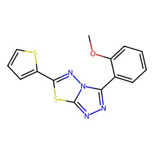 3-(2-Methoxyphenyl)-6-thiophen-2-yl-[1,2,4]triazolo[3,4-b][1,3,4]thiadiazole structure
