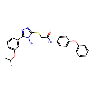 2-({4-amino-5-[3-(propan-2-yloxy)phenyl]-4H-1,2,4-triazol-3-yl}sulfanyl)-N-(4-phenoxyphenyl)acetamide structure