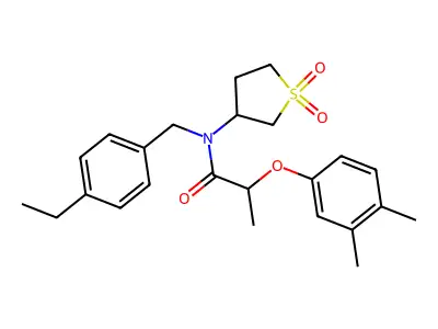 2-(3,4-dimethylphenoxy)-N-(1,1-dioxothiolan-3-yl)-N-[(4-ethylphenyl)methyl]propanamide structure