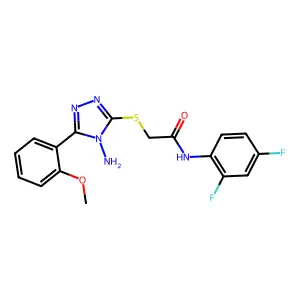 2-{[4-amino-5-(2-methoxyphenyl)-4H-1,2,4-triazol-3-yl]sulfanyl}-N-(2,4-difluorophenyl)acetamide structure
