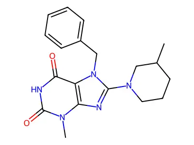 7-benzyl-3-methyl-8-(3-methylpiperidin-1-yl)-1H-purine-2,6(3H,7H)-dione structure