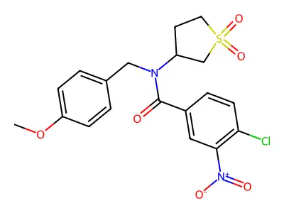 4-chloro-N-(1,1-dioxidotetrahydrothiophen-3-yl)-N-(4-methoxybenzyl)-3-nitrobenzamide structure