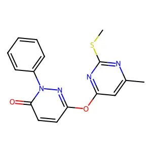 6-(6-Methyl-2-methylsulfanylpyrimidin-4-yl)oxy-2-phenylpyridazin-3-one structure