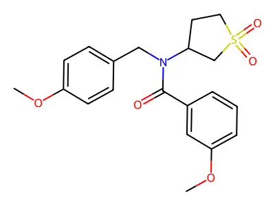 N-(1,1-dioxidotetrahydro-3-thienyl)-3-methoxy-N-(4-methoxybenzyl)benzamide structure