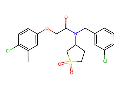 N-(3-chlorobenzyl)-2-(4-chloro-3-methylphenoxy)-N-(1,1-dioxidotetrahydrothiophen-3-yl)acetamide structure