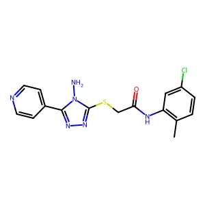 2-((4-amino-5-(pyridin-4-yl)-4H-1,2,4-triazol-3-yl)thio)-N-(5-chloro-2-methylphenyl)acetamide structure