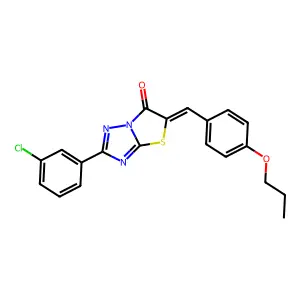 (5Z)-2-(3-chlorophenyl)-5-(4-propoxybenzylidene)[1,3]thiazolo[3,2-b][1,2,4]triazol-6(5H)-one structure
