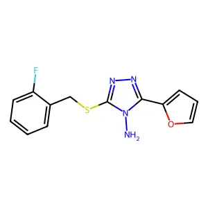 5-[(2-Fluorophenyl)methylthio]-3-(2-furyl)-1,2,4-triazole-4-ylamine structure