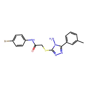 2-[4-amino-5-(3-methylphenyl)(1,2,4-triazol-3-ylthio)]-N-(4-bromophenyl)acetam ide structure