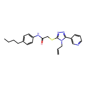 N-(4-butylphenyl)-2-{[4-(prop-2-en-1-yl)-5-(pyridin-3-yl)-4H-1,2,4-triazol-3-yl]sulfanyl}acetamide structure