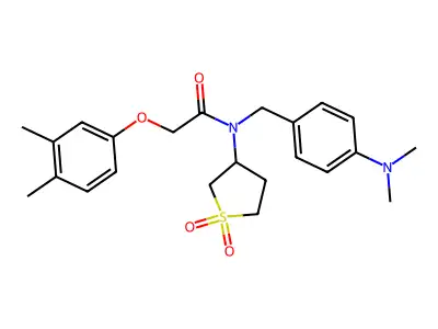 N-[4-(dimethylamino)benzyl]-2-(3,4-dimethylphenoxy)-N-(1,1-dioxidotetrahydrothiophen-3-yl)acetamide structure