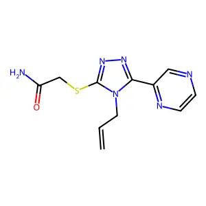 2-{[4-(prop-2-en-1-yl)-5-(pyrazin-2-yl)-4H-1,2,4-triazol-3-yl]sulfanyl}acetamide structure