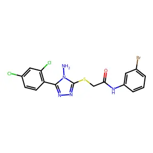C16H12BrCl2N5OS structure