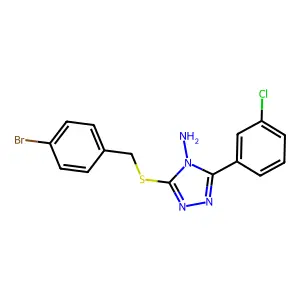 3-[(4-Bromophenyl)methylthio]-5-(3-chlorophenyl)-1,2,4-triazole-4-ylamine structure