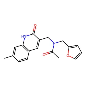 N-(furan-2-ylmethyl)-N-[(7-methyl-2-oxo-1H-quinolin-3-yl)methyl]acetamide structure