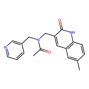 N-[(6-methyl-2-oxo-1H-quinolin-3-yl)methyl]-N-(pyridin-3-ylmethyl)acetamide structure