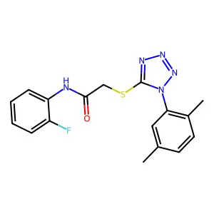 2-[1-(2,5-dimethylphenyl)tetrazol-5-yl]sulfanyl-N-(2-fluorophenyl)acetamide structure