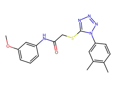 2-[1-(3,4-dimethylphenyl)tetrazol-5-yl]sulfanyl-N-(3-methoxyphenyl)acetamide structure