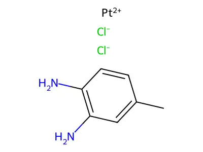 cis-Dichloro(3,4-diaminotoluene)platinum(II) structure