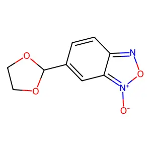 2,1,3-Benzoxadiazole, 5-(1,3-dioxolan-2-yl)-, 3-oxide structure