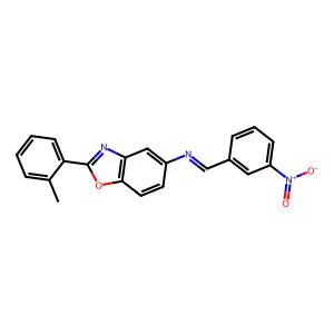 (E)-N-[2-(2-Methylphenyl)-1,3-benzoxazol-5-yl]-1-(3-nitrophenyl)methanimine structure