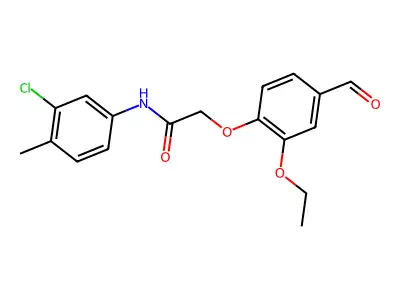 N-(3-chloro-4-methylphenyl)-2-(2-ethoxy-4-formylphenoxy)acetamide structure