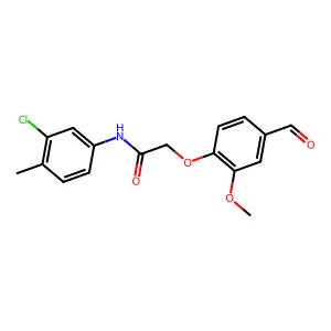 N-(3-chloro-4-methylphenyl)-2-(4-formyl-2-methoxyphenoxy)acetamide structure