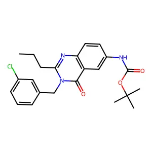 tert-butyl N-[3-[(3-chlorophenyl)methyl]-4-oxo-2-propylquinazolin-6-yl]carbamate structure