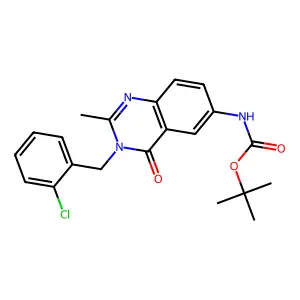 tert-butyl N-[3-[(2-chlorophenyl)methyl]-2-methyl-4-oxoquinazolin-6-yl]carbamate structure