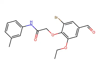 2-(2-bromo-6-ethoxy-4-formylphenoxy)-N-(3-methylphenyl)acetamide structure