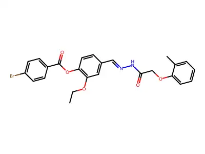 [2-ethoxy-4-[[[2-(2-methylphenoxy)acetyl]hydrazinylidene]methyl]phenyl] 4-bromobenzoate structure