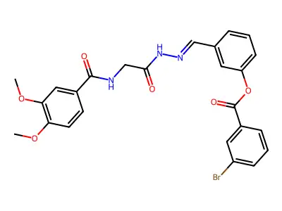 [3-[[[2-[(3,4-dimethoxybenzoyl)amino]acetyl]hydrazinylidene]methyl]phenyl] 3-bromobenzoate structure